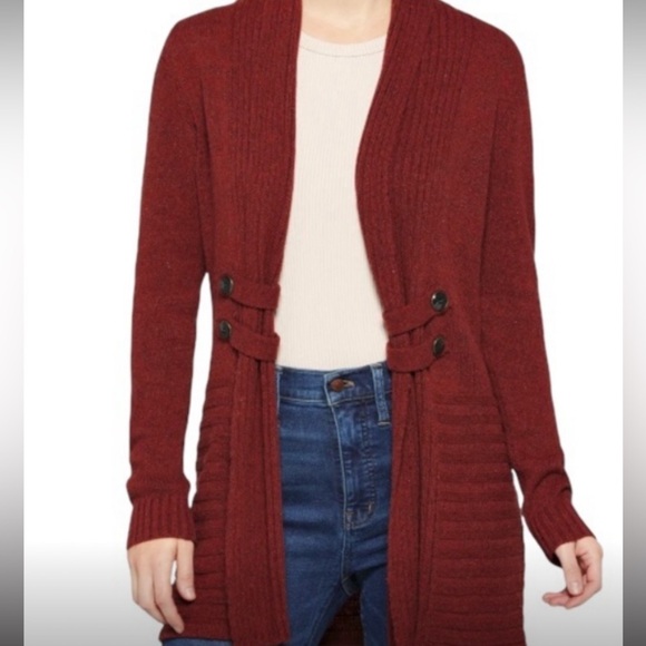 Fortune & Ivy NWOT Shawl Collar Open Cardigan Brick Red Size S Long Sleeve - Picture 1 of 12